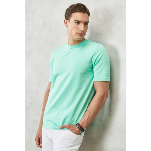 ALTINYILDIZ CLASSICS Men's Mint Standard Fit Regular Fit Crew Neck Plain Knitwear T-Shirt Slike
