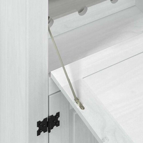  Ormar za vino Bijelo 97 x 45 x 114 cm Čvrsto borovo drvo - Bijelo Slike