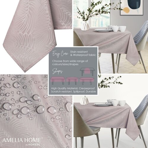  Ovalni stolnjak AmeliaHome Gaia 110x160 cm, puderasto roza Slike