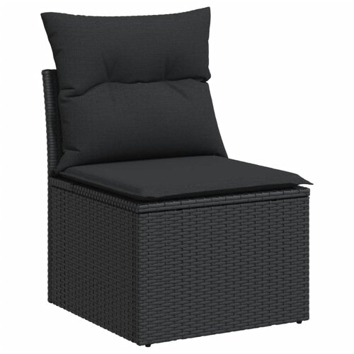  11-dijelni set vrtnih sofa od poliratana s jastucima crni Crna 62 x 62 x 69 cm Slike