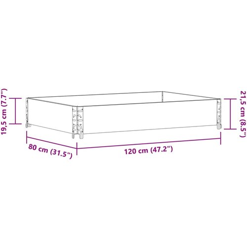  Vrtni sadilica smeđa 120 x 80 cm od masivne borovine Slike