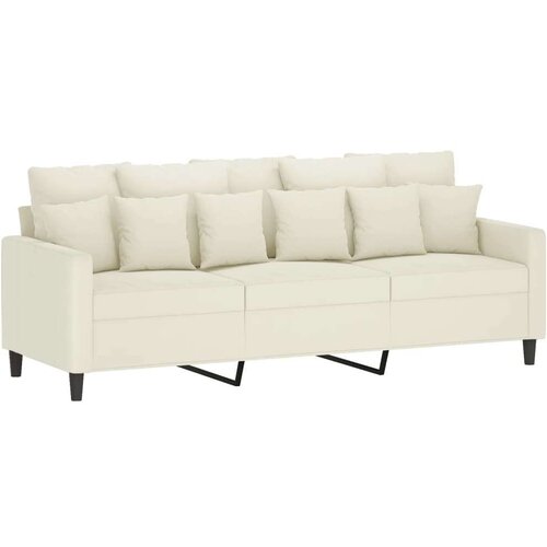  3-dijelni set sofa s jastucima krem bar&amp;scaron;unasti Slike