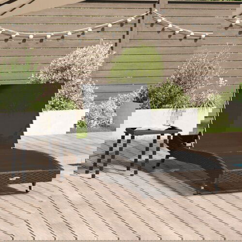 VidaXL Ležaljka s jastukom -osoba 2 pcs Smeđa 40 x 40 x 40.5 cm Poli ratan Slike