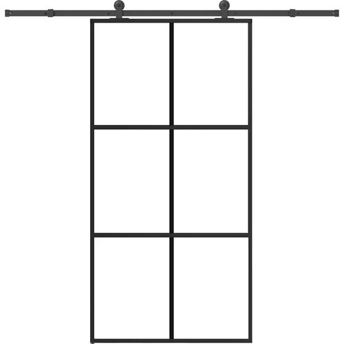 vidaXL Klizna vrata s okovom 102x205 cm ESG staklo i aluminij Cijene