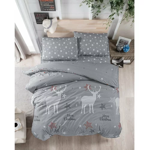 Mijolnir Siva pamučna posteljina za krevet za jednu osobu 140x200 cm Merry –