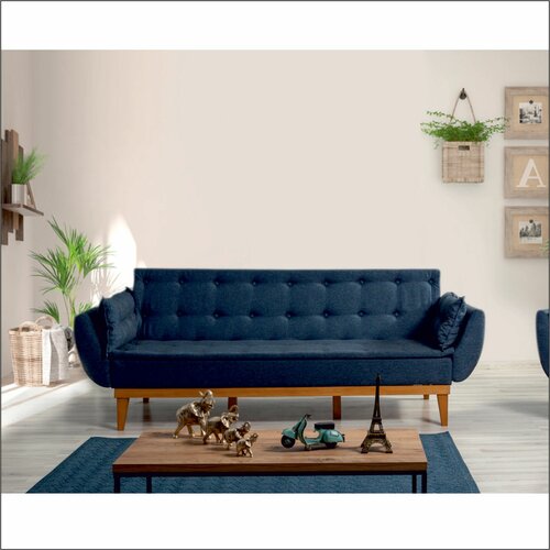 Atelier Del Sofa fiona - dark blue dark blue 3-Seat sofa-bed Slike
