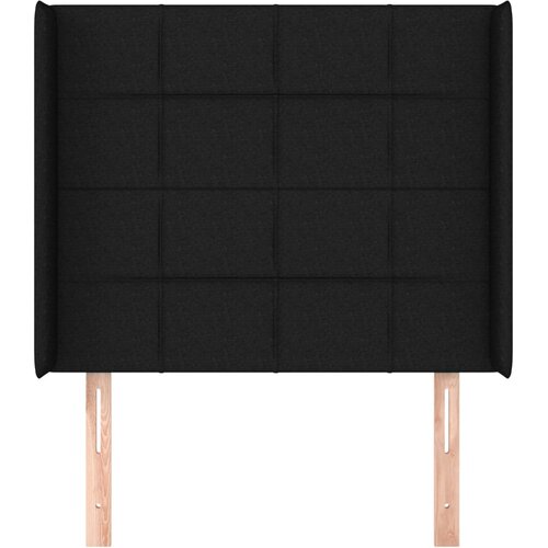  Uzglavlje s u&amp;scaron;ima crno 103x16x118/128 cm od tkanine Slike