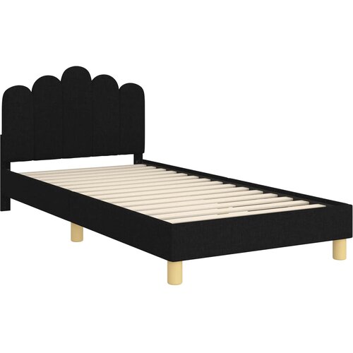  Krevet za djecu s uzglavljem Crna 80 x 200 cm Tkanina Slike