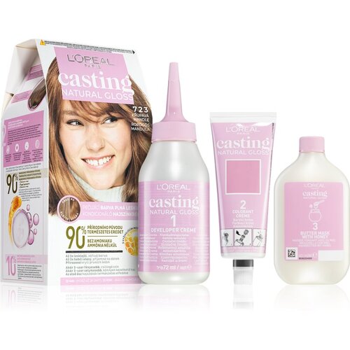 L&amp;acute;Or&amp;eacute;al Paris casting natural gloss barva za lase za barvane lase za vse vrste las 48 ml odtenek 723 Slike