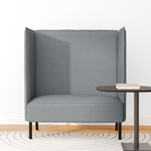 VidaXL Sofa s visokim naslonima Svjetlosiva 109x56x121 cm Tkanina Slike
