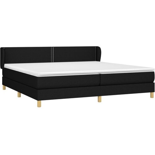  Krevet s oprugama i madracem crni 200x200 cm od tkanine Slike