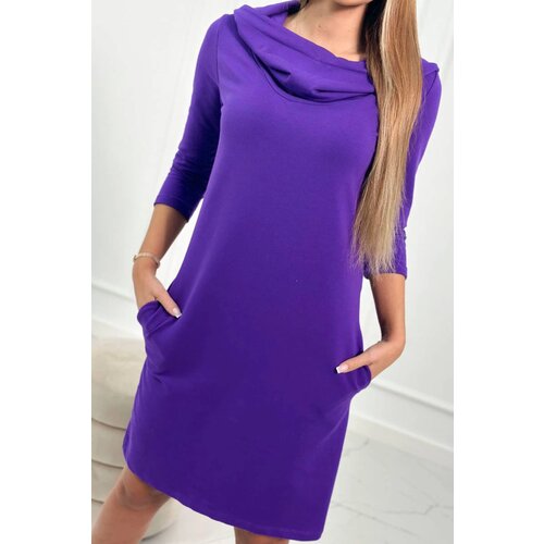 Kesi Dress with hood and pockets dark purple Cene