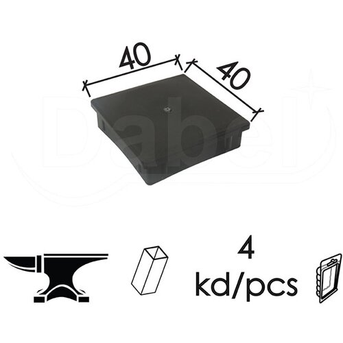 Dabel čep za bravarsku kutiju ČP21 Crna 40x40mm (4kom) DP1 Slike