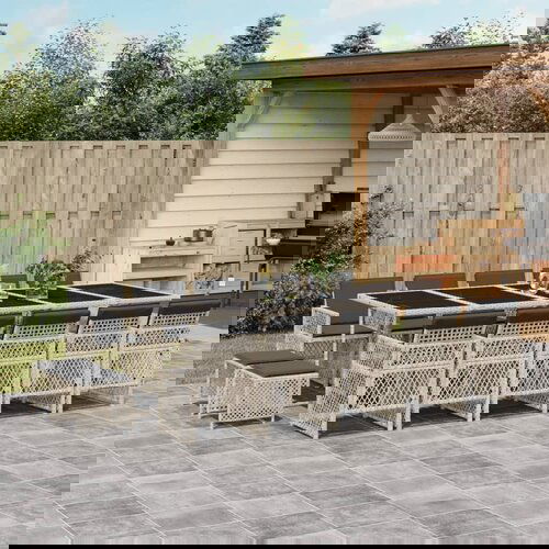 vidaXL Vrtna jedilna garnitura 15-delna z blazinami sv. siv poli ratan Cene