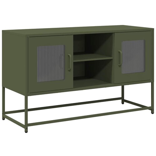 Maison Chic TV omarica - TV enota - Televizijska omarica olivno zelena 100,5x39x60,5 cm jeklo, (21699665) Cene