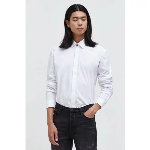 Hugo Pamučna košulja za muškarce, boja: bijela, relaxed, s klasičnim ovratnikom