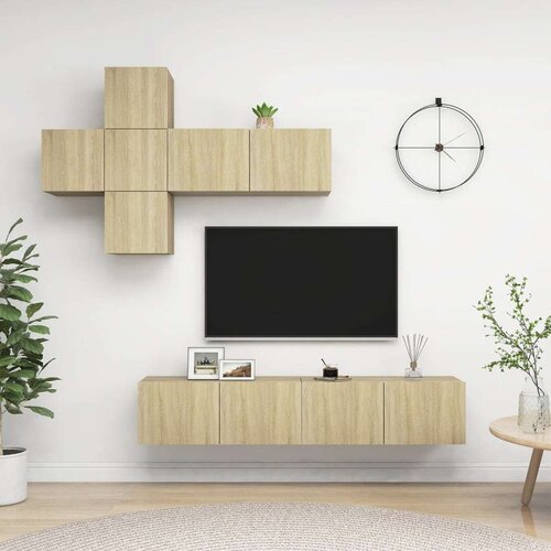  7-dijelni set TV ormarića boja hrasta sonome od iverice Cijene
