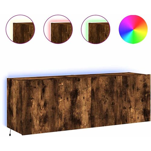  Zidni TV ormarići LED 2 kom boja hrasta 60x35x41 cm Slike