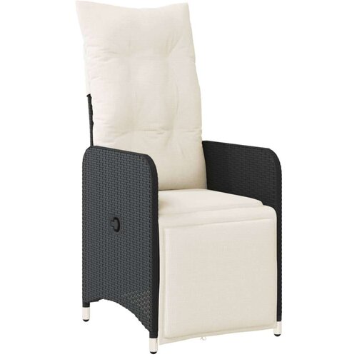 VidaXL 7-dijelni vrtni bistro set od poliratana s jastucima crni - 150 x 90 x 75 cm boja drva 6 Slike