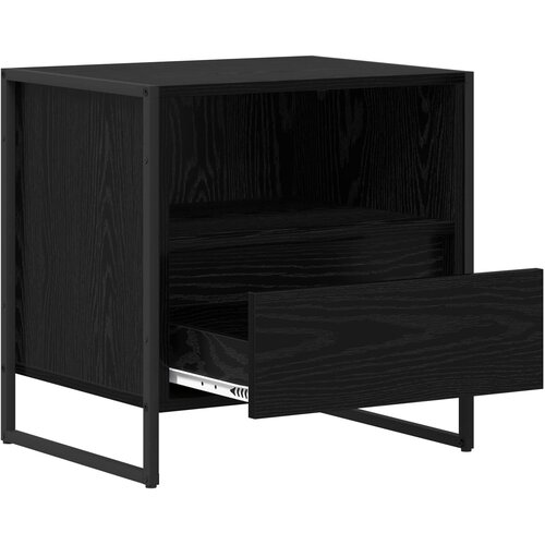  Noćni ormarić Crni hrast 50 x 39,5 x 50 cm Konstruirano drvo Slike
