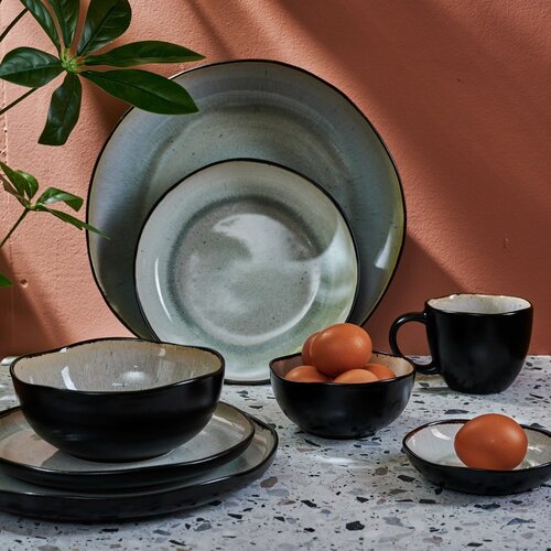 Salt&amp;amp;Pepper Črn/bež desertni krožnik iz kamenine &amp;oslash; 21,5 cm Lunar &amp;ndash; Slike