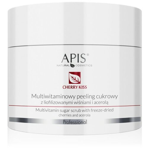 Apis Natural Cosmetics CHERRY KISS - Multivitaminski Šećerni Piling Za Lice Sa Liofiliziranim Trešnjama i Acerolom 220 g | APIS COSMETICS | Kozmo Slike