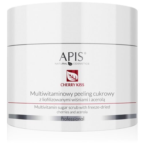 Apis Natural Cosmetics CHERRY KISS - Multivitaminski Šećerni Piling Za Lice Sa Liofiliziranim Trešnjama i Acerolom 220 g | APIS COSMETICS | Kozmo Cene