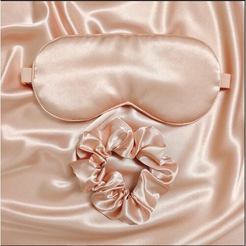  spalni set saten, prevleka za vzglavnik, maska in scrunchie roza rose gold Cene