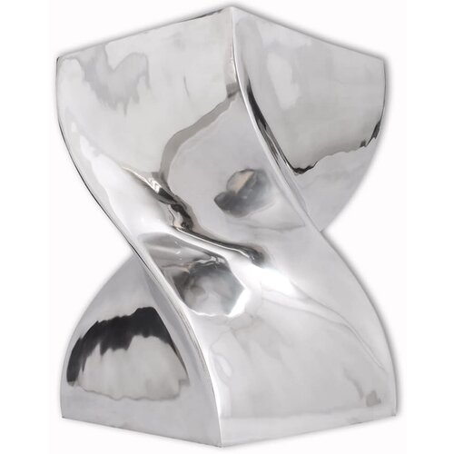 VidaXL Stol/Mizica Zavite Oblike Aluminij Srebrne Barve Slike