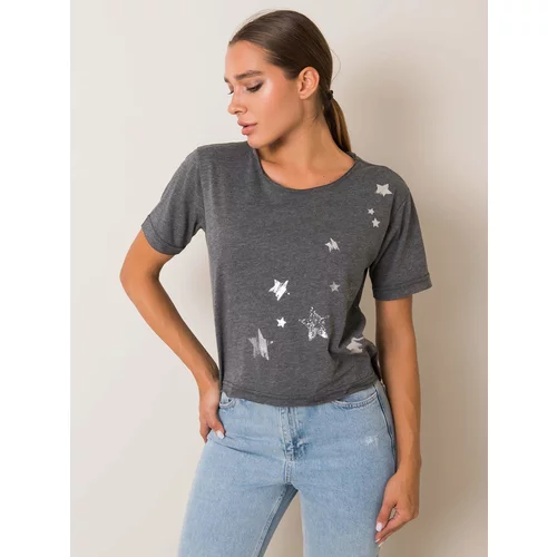 Fashion Hunters Dark grey T-shirt Star FOR FITNESS