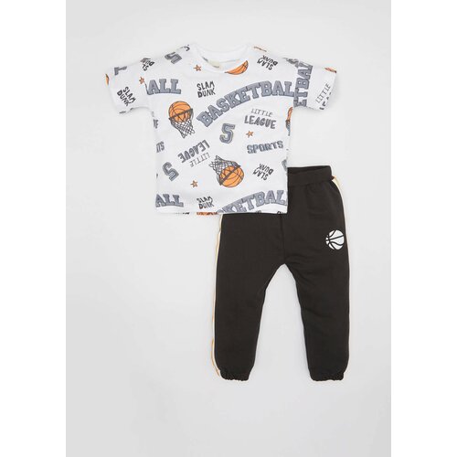 Defacto Baby Boy Sport Printed Cotton 2 Piece T-Shirt Sweatpants Set Slike