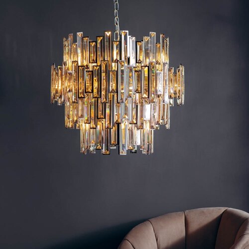  Endon 72746 - Kristalni luster na lancu VIVIANA 15xE14/40W/230V zadimljena Slike