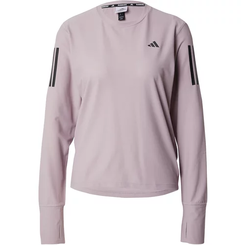 Adidas Tehnička sportska majica 'Own The Run' sivkasto ljubičasta (mauve) / crna