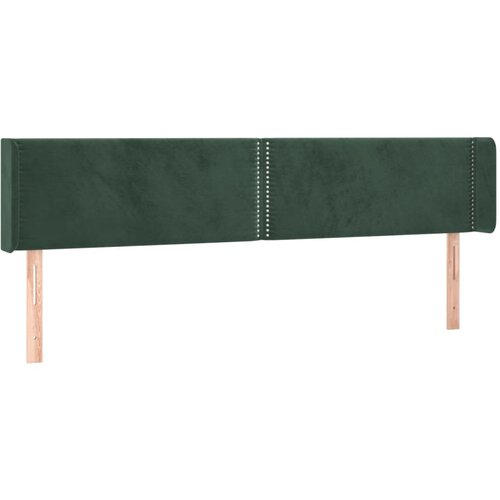 Maison Chic posteljno vzglavje - vzglavna omarica - nočna omarica z ušesi temno zeleno 163x16x78/88 cm žamet, (21713200) Cene