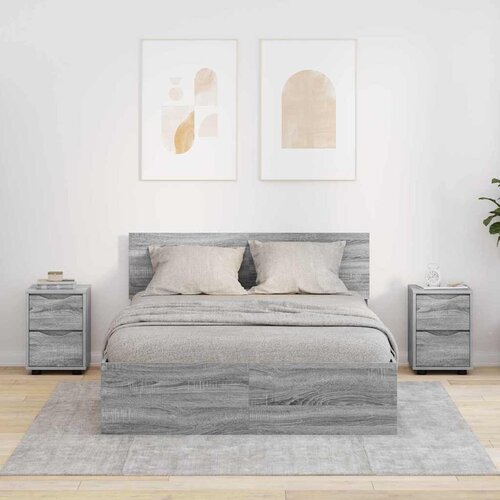  Noćni ormarići s ladicama 2 pcs Siva Sonoma 30,5 x 30 x 43 cm Cijene