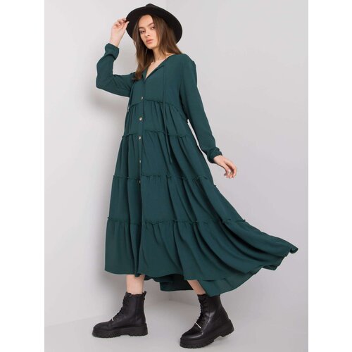 RUE PARIS Dress-CHA-SK-2910.07-dark green Slike