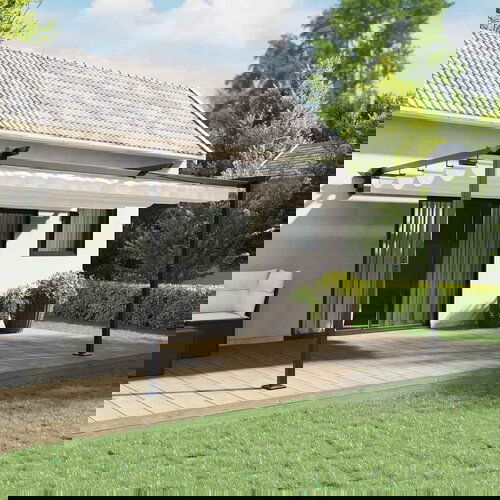 VidaXL zidna lestenica krema 3 x 4 m jeklo Slike