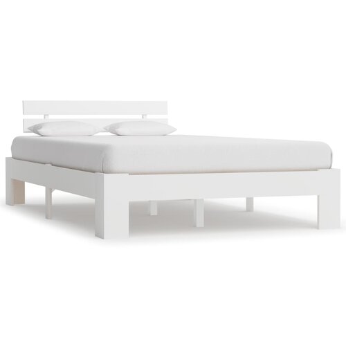 VidaXL Okvir za krevet od masivne borovine bijeli 120 x 200 cm Slike