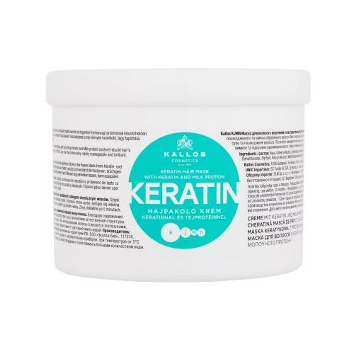 Kallos Cosmetics Keratin obnovitvena maska za lase s keratinom 500 ml za ženske