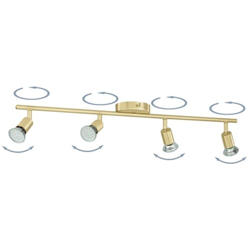 Eglo stropni reflektor Buzz-LED 33187, 4x GU10 LED 2,8 W, duljina 68,5 cm, bru&amp;scaron;eni mesing Slike
