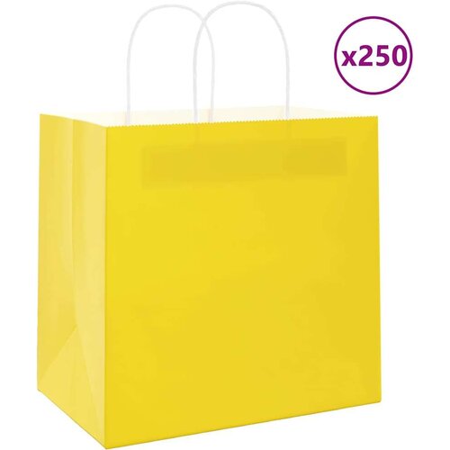  Papirnate vrećice 250 kom s ručkama žute 26x17x25 cm Cene