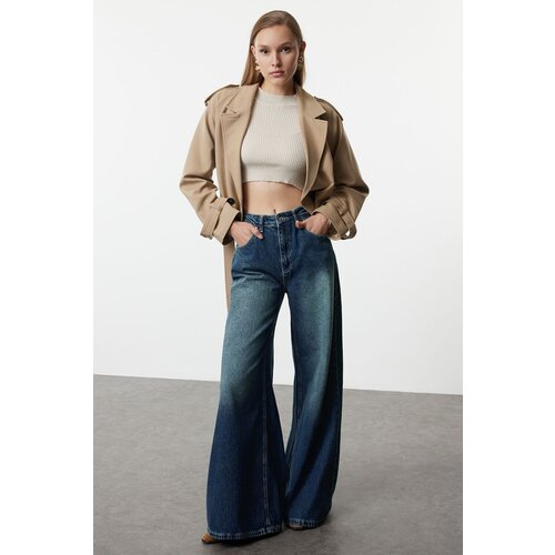 Trendyol dark Blue Extra Wide High Waist Wide Leg Jeans Slike