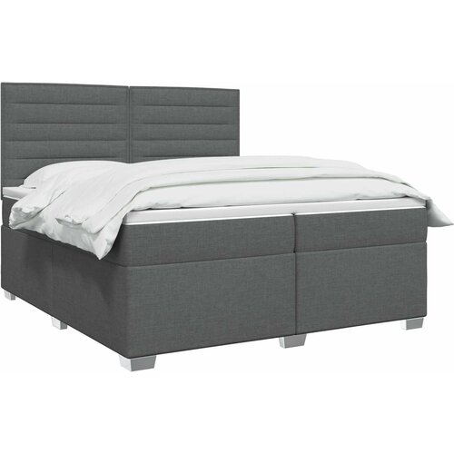  Boxspring krevet s madracem Tamnosiva 200 x 200 cm Tkanina Slike