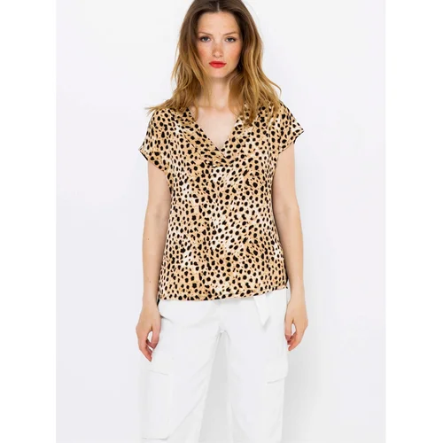 Camaieu Beige blouse with cheetah pattern - Women