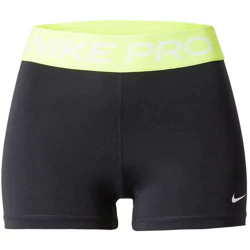 Nike Športne hlače neonsko rumena / črna / bela