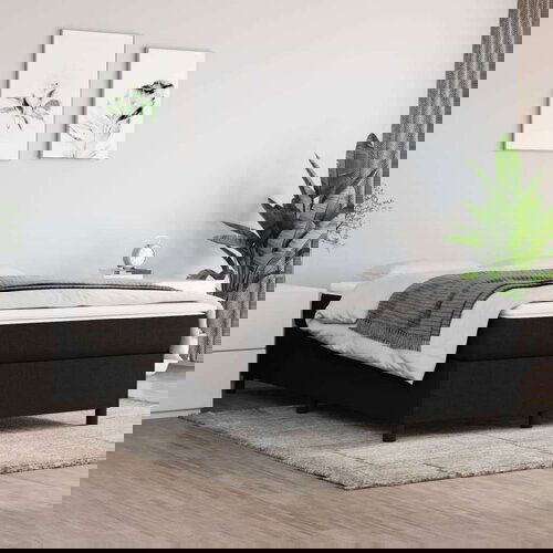  Za krevet s oprugama crni 140 x 190 cm od tkanine Slike