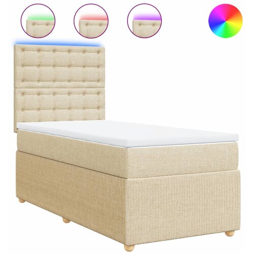Maison Chic Box spring postelja - Vzmetna postelja z vzmetnico krem 100x200 cm blago SL23726, (21879835) Cene