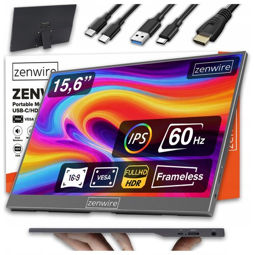 Zenwire Prenosni monitor AMG15 15,6'' IPS Full HD USB-C HDMI HDR za prenosnik, (5000312713) Cene