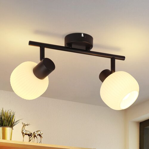 Nettlife Črna stropna svetilka E14 Notranja vintage steklena svetilka s senčnikom, (22116921) Cene