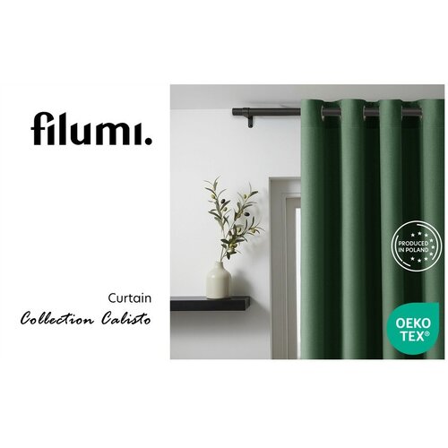 Filumi Temno zelena zavesa za delno zatemnitev Calisto &amp;ndash; Slike